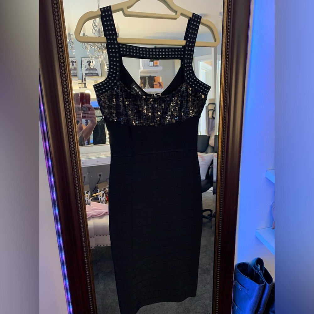 Bebe bandage dress in black size S